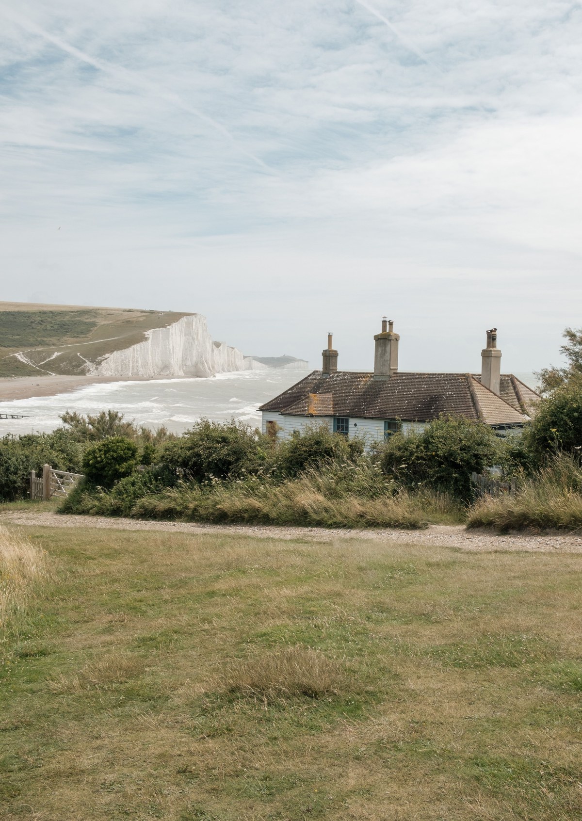 A coastguard cottage beneath the Seven Sisters chalk cliffs, Sussex
